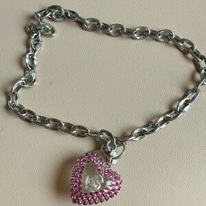 Tarina Tarantino Silver Necklace with Pink Heart Pendant